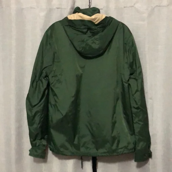 EUC RL POLO Snap Front WindBreaker-Green/Tan-Sz S-Nylon Lined-Detachable Hood - Picture 8 of 14